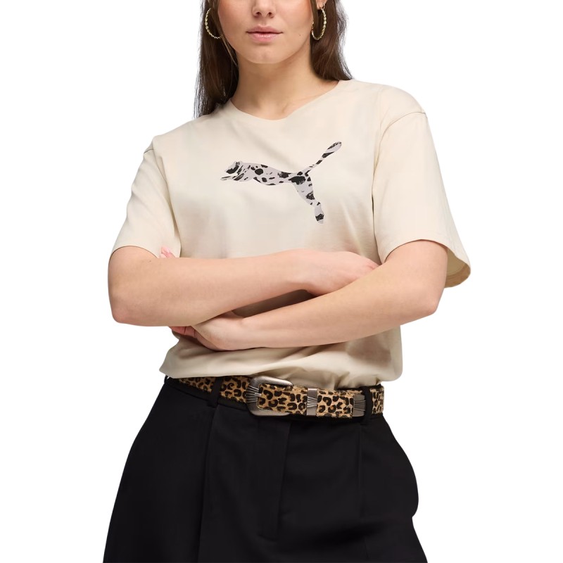 Puma Camiseta Ess Graphic Animal Relaxed Beige Mujer