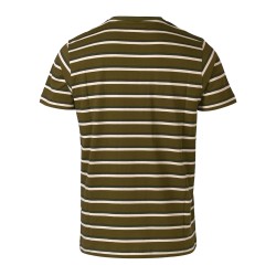 Ternua Camiseta Labrot Rayas Beige Rosin Hombre