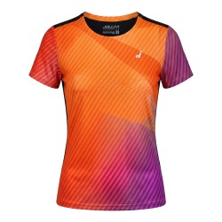 Joluvi Camiseta Trail Running Subli Mc Naranja Morado Negro Print Mujer