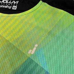 Joluvi Camiseta Running Subli Mc Verde Amarillo Negro Print Hombre