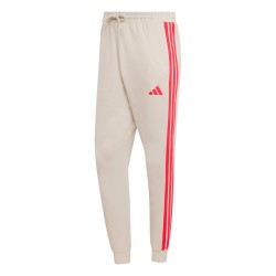 ADIDAS Pantalón Chándal Essentials 3-Stripes French Terry Beige Rojo Hombre