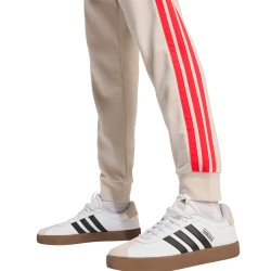 ADIDAS Pantalón Chándal Essentials 3-Stripes French Terry Beige Rojo Hombre