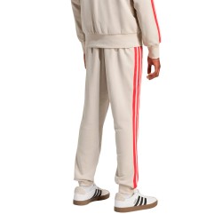 ADIDAS Pantalón Chándal Essentials 3-Stripes French Terry Beige Rojo Hombre
