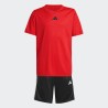 ADIDAS Chándal Train Essentials 3-Stripes Tee Set Rojo Negro Niño