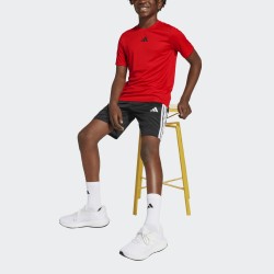 ADIDAS Chándal Train Essentials 3-Stripes Tee Set Rojo Negro Niño