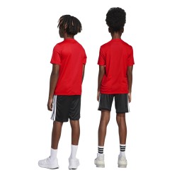ADIDAS Chándal Train Essentials 3-Stripes Tee Set Rojo Negro Niño