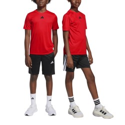 ADIDAS Chándal Train Essentials 3-Stripes Tee Set Rojo Negro Niño