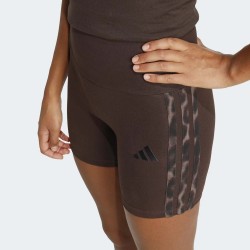 ADIDAS Mallas Cortas Seasonal Essentials Leopard Print Biker Shorts with 3-Stripes Marrón Mujer
