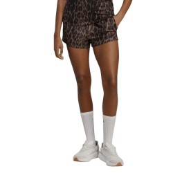 ADIDAS Short Deportivo Essentials Leopard Print Woven Shorts 3-Stripes Estampado Leopardo Marrón Mujer
