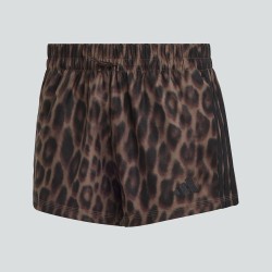 ADIDAS Short Deportivo Essentials Leopard Print Woven Shorts 3-Stripes Estampado Leopardo Marrón Mujer