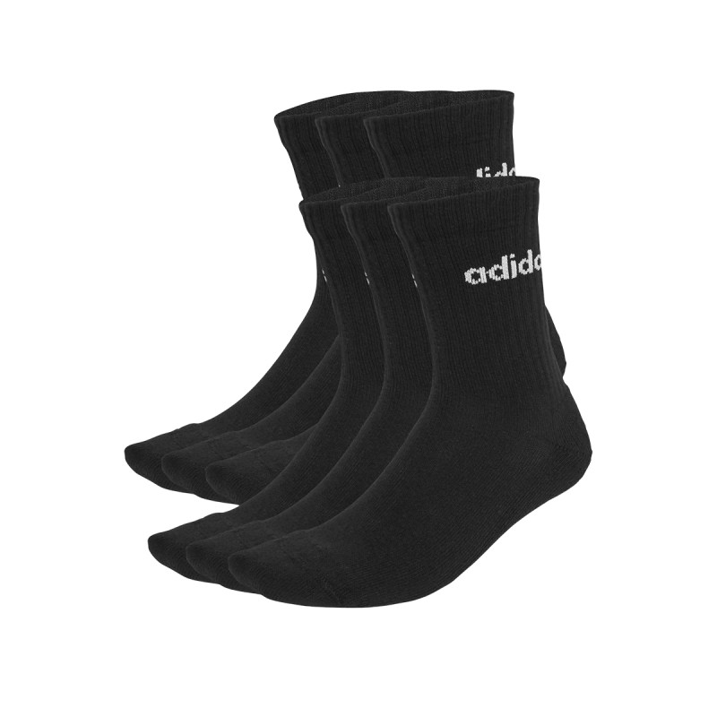 ADIDAS Calcetines Deportivos Clásicos Acolchados Linear Negro (pack 6 pares)