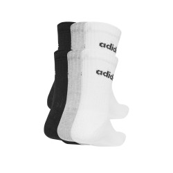 ADIDAS Calcetines Deportivos Clásicos Acolchados Linear Blanco Negro Gris (pack 6 pares)