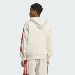 ADIDAS Sudadera Essentials 3-Stripes French Terry Beige Rojo Hombre