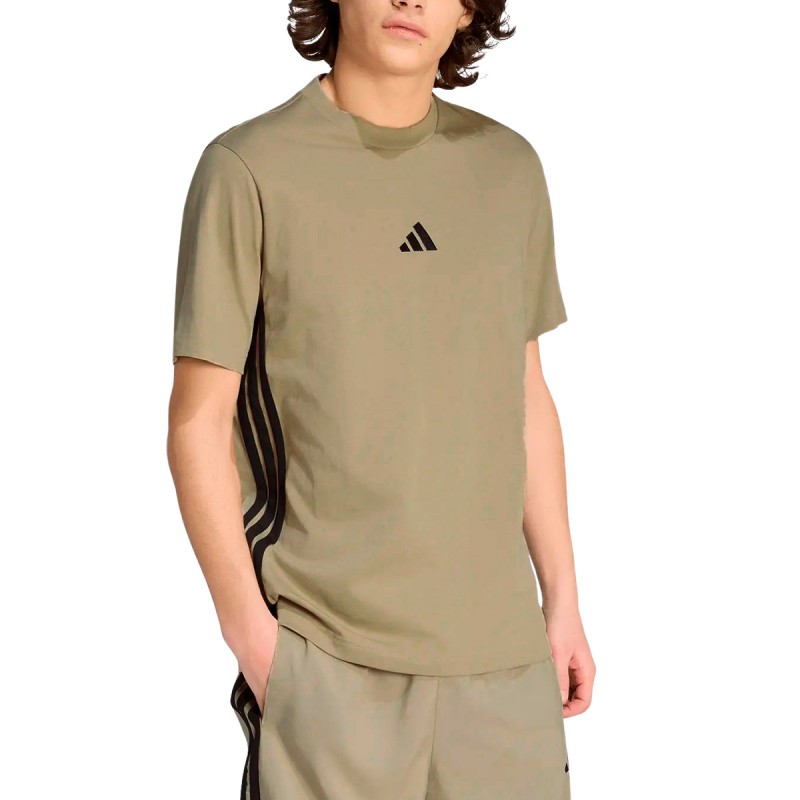 ADIDAS Camiseta Essentials 3 Franjas Verde Wonder Cargo Hombre