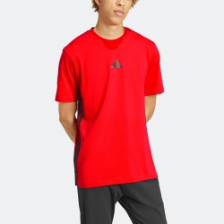 ADIDAS Camiseta Essentials 3-Stripes Single Jersey Tee Rojo Pure Ruby Hombre