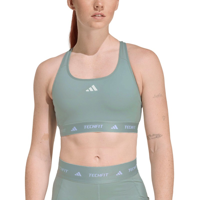 ADIDAS Sujetador Deportivo Top TECHFIT Azul Verdoso Wonder Sage Mujer