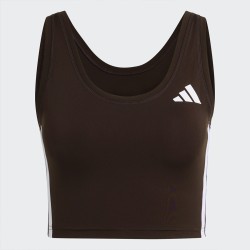 ADIDAS Camiseta Essentials 3-Stripes Workout Marrón Oscuro Aurora Coffee Mujer