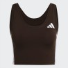ADIDAS Camiseta Essentials 3-Stripes Workout Marrón Oscuro Aurora Coffee Mujer
