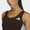 ADIDAS Camiseta Essentials 3-Stripes Workout Marrón Oscuro Aurora Coffee Mujer
