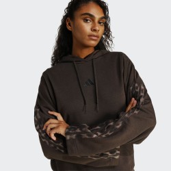 ADIDAS Sudadera Seasonal Essentials Leopard Print Sleeve Terry Relaxed Leopardo Marrón Brown Mujer