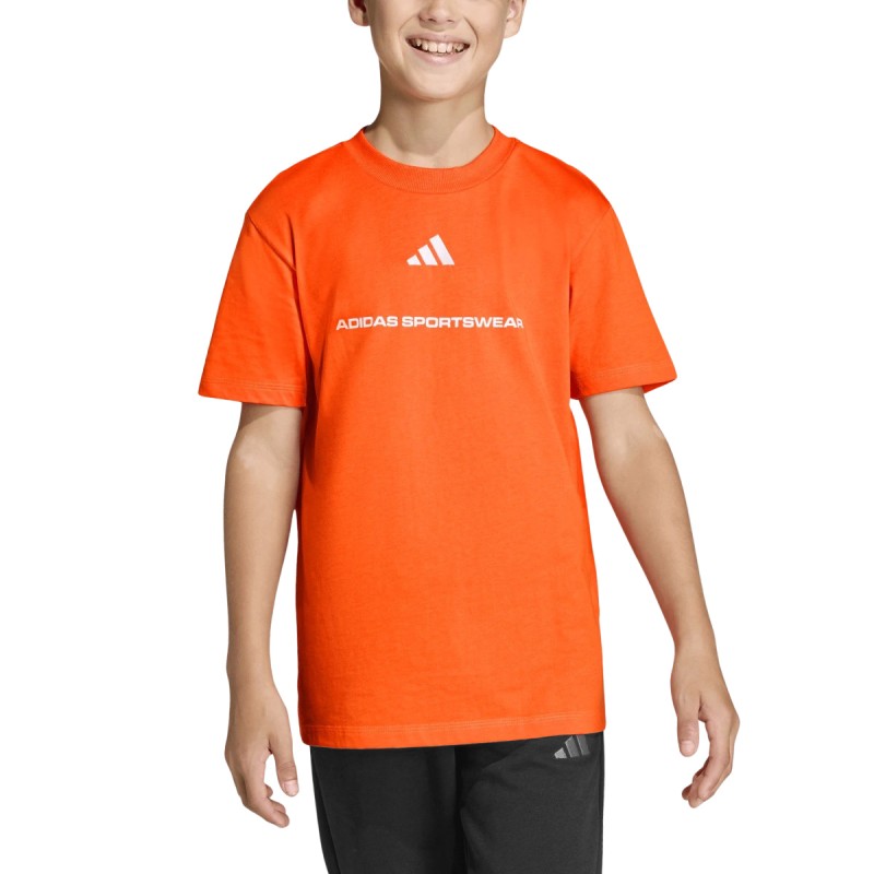 ADIDAS Camiseta Slogan Single Naranja Orange Niño