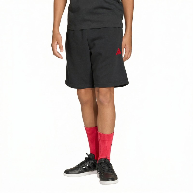 ADIDAS Pantalón Corto Slogan Negro Rojo Black Niño
