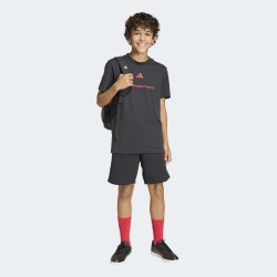 ADIDAS Pantalón Corto Slogan Negro Rojo Black Niño