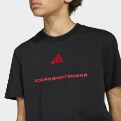 ADIDAS Camiseta Slogan Single Negro Black Niño