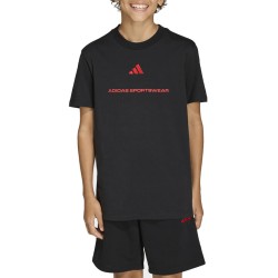 ADIDAS Camiseta Slogan Single Negro Black Niño