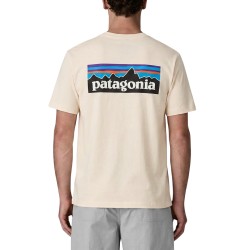 Patagonia Camiseta Men's P-6 Logo T-Shirt Beige Hombre