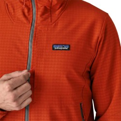 Patagonia Chaqueta R1 Techface Hoody Naranja Hot Embera Hombre