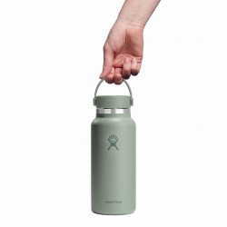 Hydro Flask Botella 32 oz Wide Flex Straw Cap Gris Tonal Agave