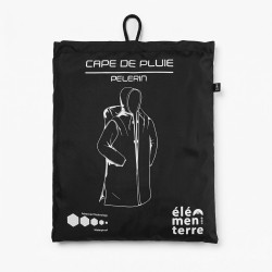 Elementerre Poncho Capa Pelerin Impermeable Cape De Pluie Negro