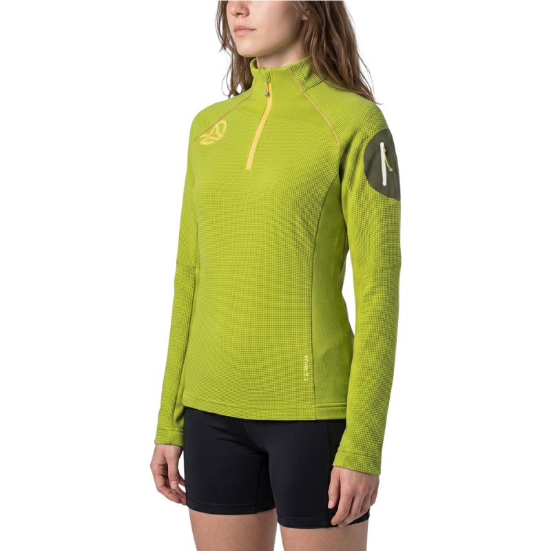 Ternua Pull Lemika 1/2 Zip Verde Citrus Green  Mujer