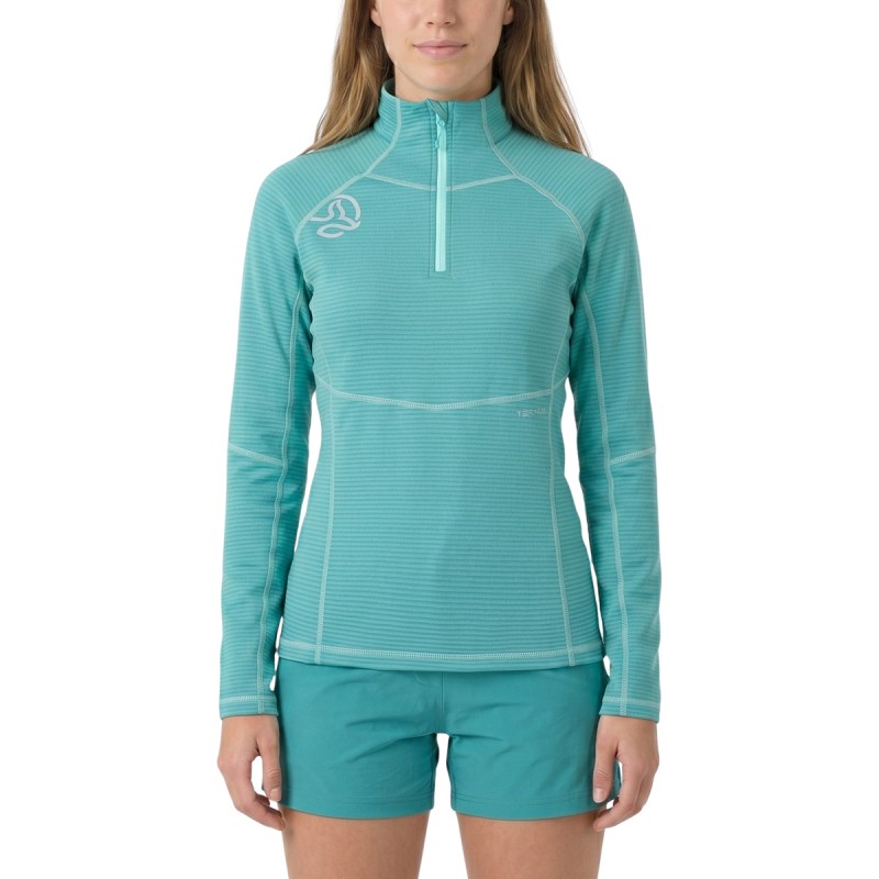 Ternua Pull Momhill 1/2 Zip Blue Mint Mujer