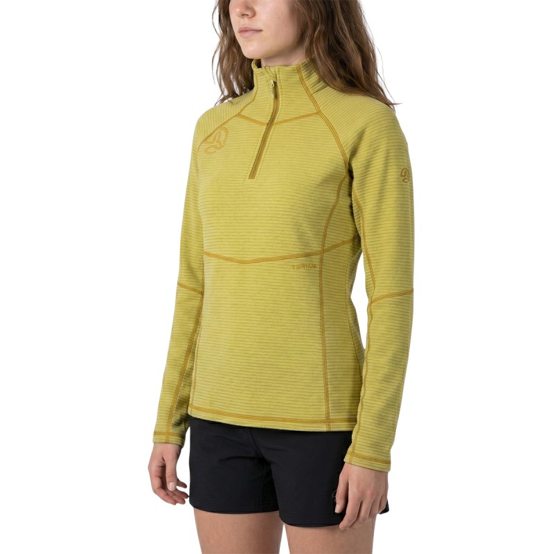 Ternua Pull Momhill 1/2 Zip Verde Pastel Olive Mujer