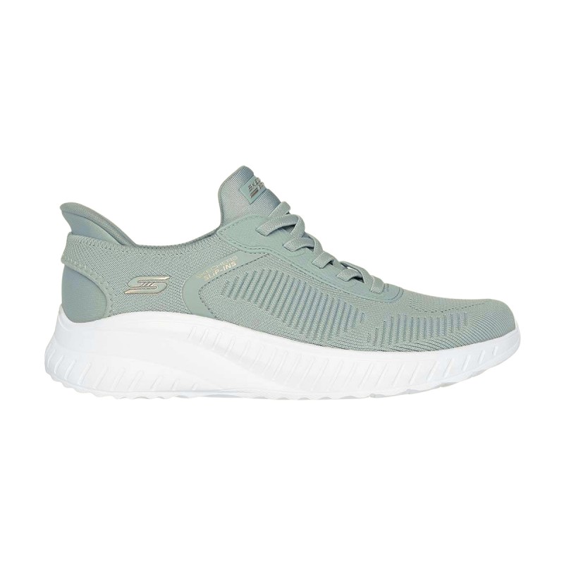 Skechers Zapatilla Bobs Squad Chaos Current Muse Slip-ins Verde Pálido Sage Mujer