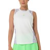 Asics Camiseta Tirantes Padel Court All Over Print Crema Morado Cream Amethyst Mujer