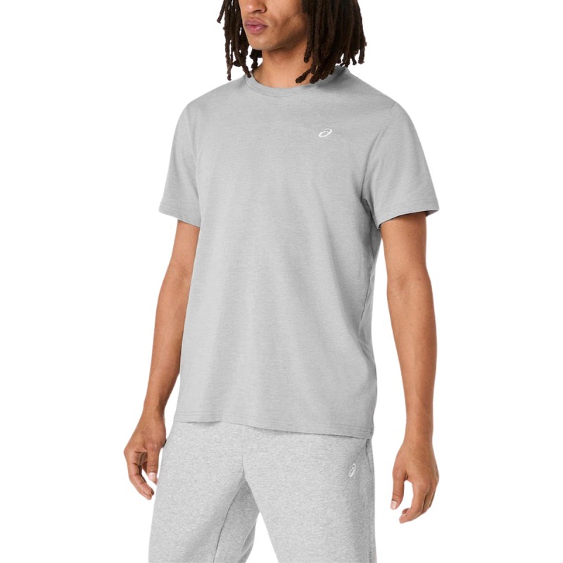 Asics Camiseta Asics Spiral Embroidery Gris Grey Heather Hombre