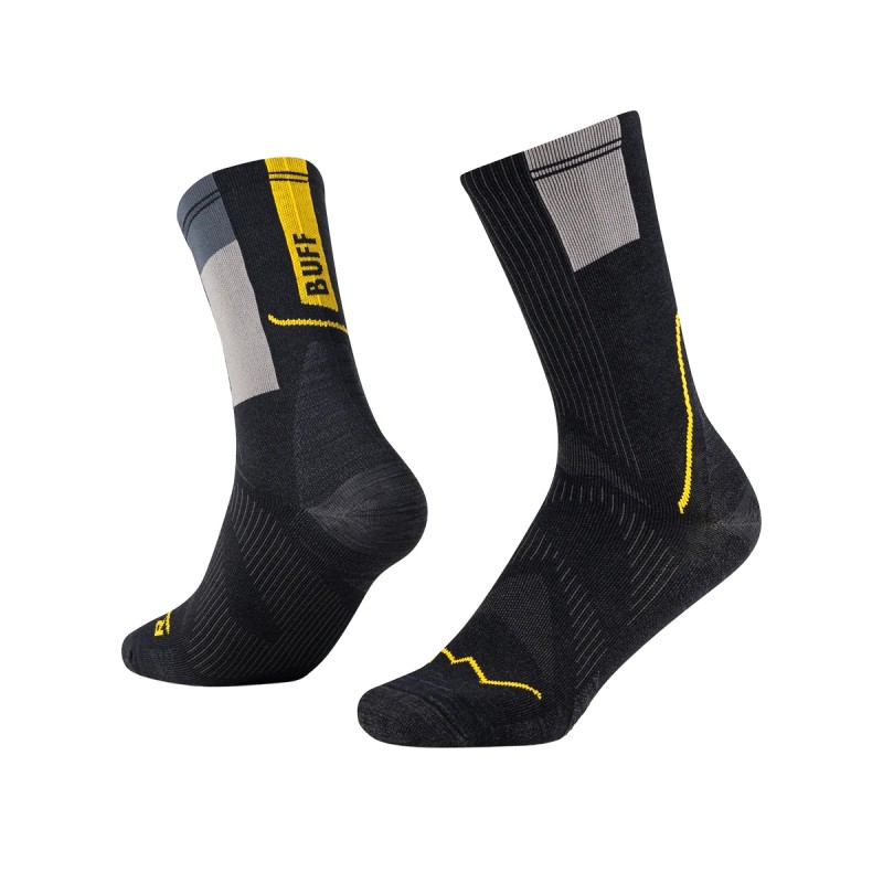 Buff Calcetines Running CoolNet™ Caña Alta Negro Gris Graphite