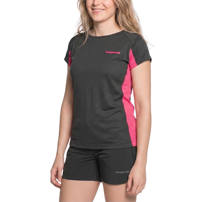 Trangoworld Camiseta Ruente Negra y Rosa Ebony/Pink Glo Mujer