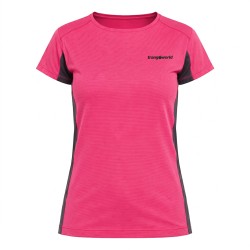 Trangoworld Camiseta Ruente Rosa y Negra Pink Glo/Ebony Mujer