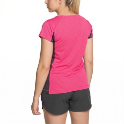 Trangoworld Camiseta Ruente Rosa y Negra Pink Glo/Ebony Mujer