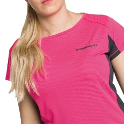 Trangoworld Camiseta Ruente Rosa y Negra Pink Glo/Ebony Mujer