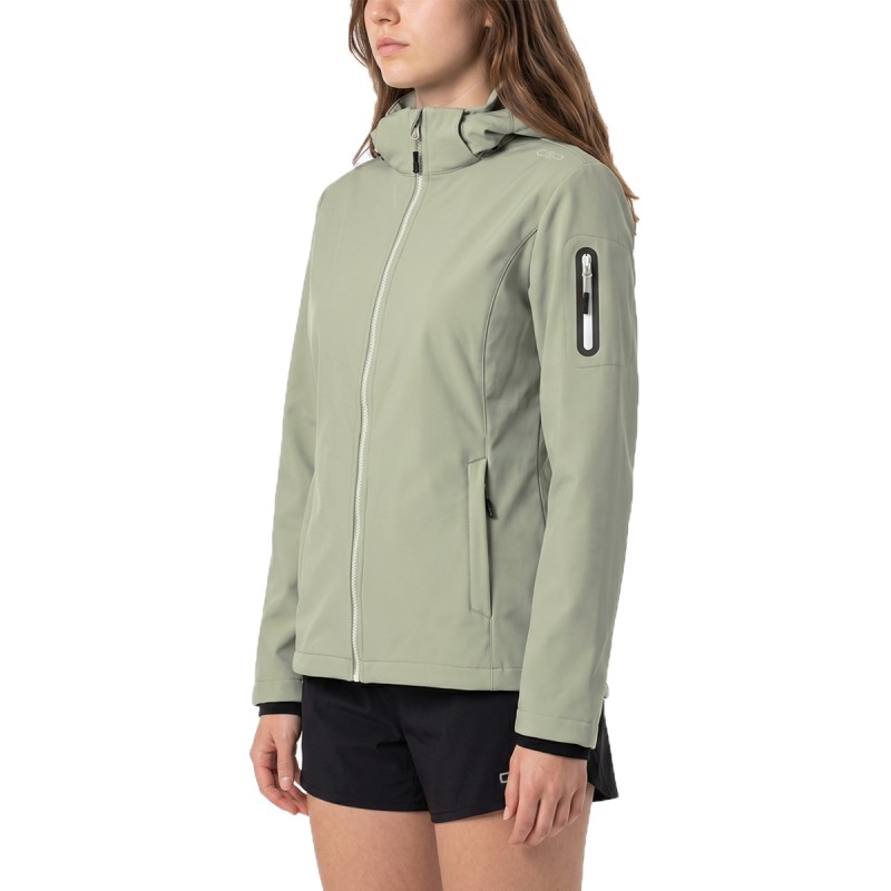 Campagnolo Softshell Ligero Jacket Zip Hood Verde Avocado Mujer