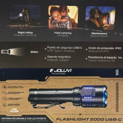 Joluvi Linterna Flashlight 2000 Usb-C Negro