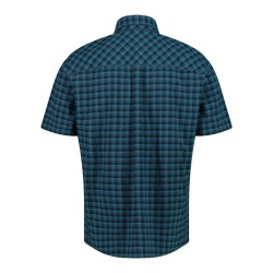 Campagnolo Camisa Chequered Short-Sleeved Azul Negro Petroleum Hombre