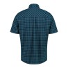 Campagnolo Camisa Chequered Short-Sleeved Azul Negro Petroleum Hombre