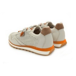 Cetti Zapatilla Casual C-848 Ante Star Blanco Naranja Nature Off White-Cuero Hombre