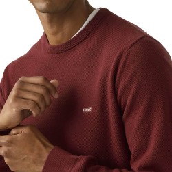 Levis Jersey Lightweight Housemark Rojo Oxblood Red Pique Hombre